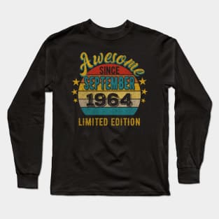 58 Year Old 58th Birthday Design for September 1964 born Limited Edition Legend BDay Gift Long Sleeve T-Shirt